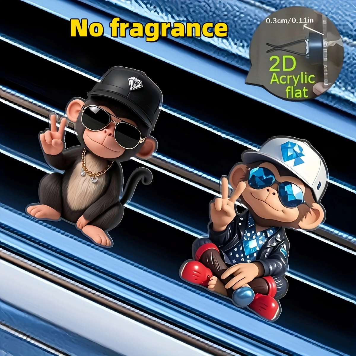Car Interior Decor Style 2Pcs Monkeys