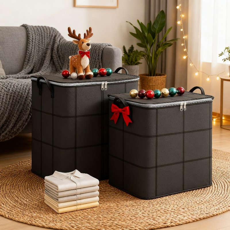 2Pcs Large Storage Totes Huge Foldable 2Pcs Large Grid