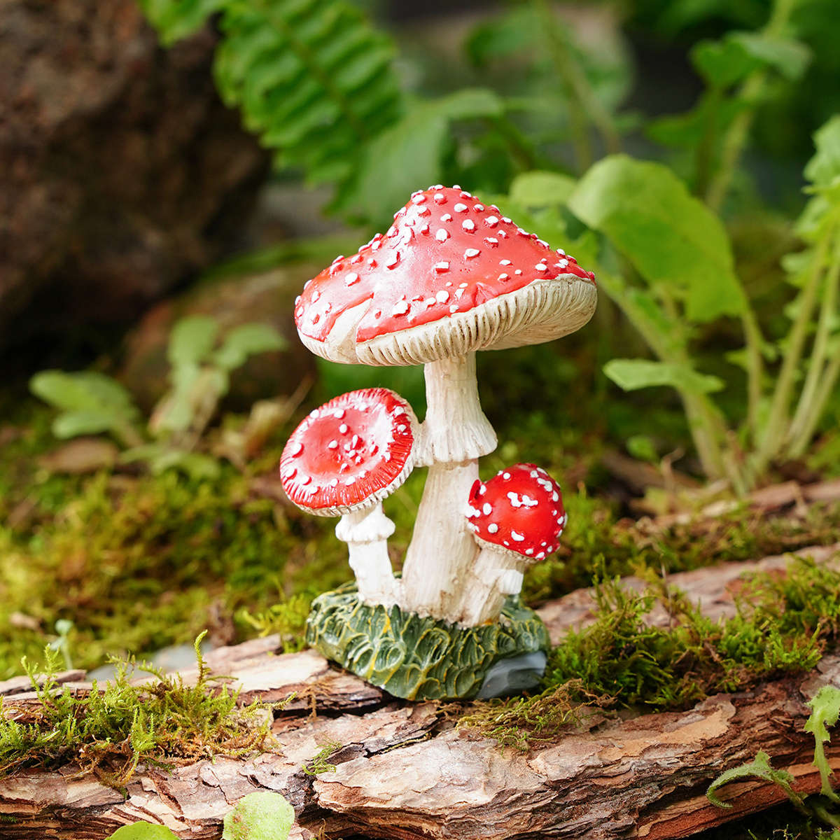 3D Simulation Of Three Small Mushrooms
