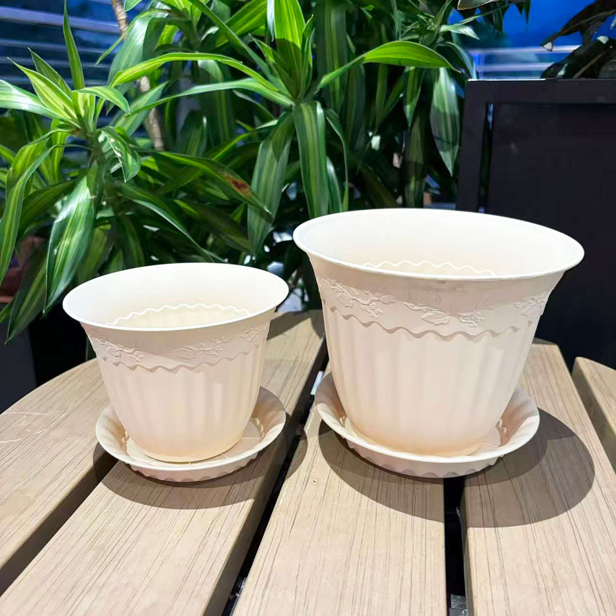 Flowerpot Size 20.32 Cm Pot Plus Tray Quantitymilan Yellow 3Pack