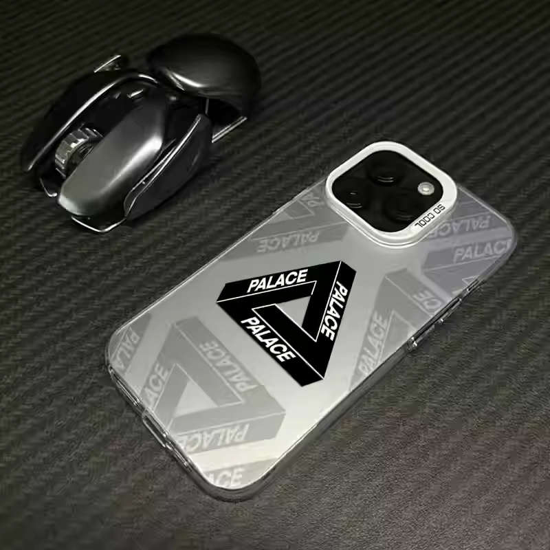 1Pc White For iPhone 7 Plus 8 Plus Black Frame Pattern Phone Case