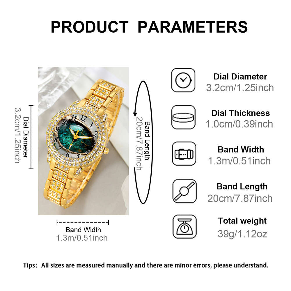 Mscxdk Able Luminous Pointer Quartz Watch Jewelry Pieces 1 Watch 5 Pieces Of