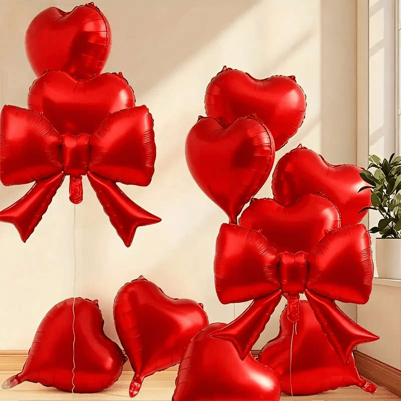 7Pcs Vibrant Sturdy Charming Inch Heart Shaped Aluminum For Anniversary Decor