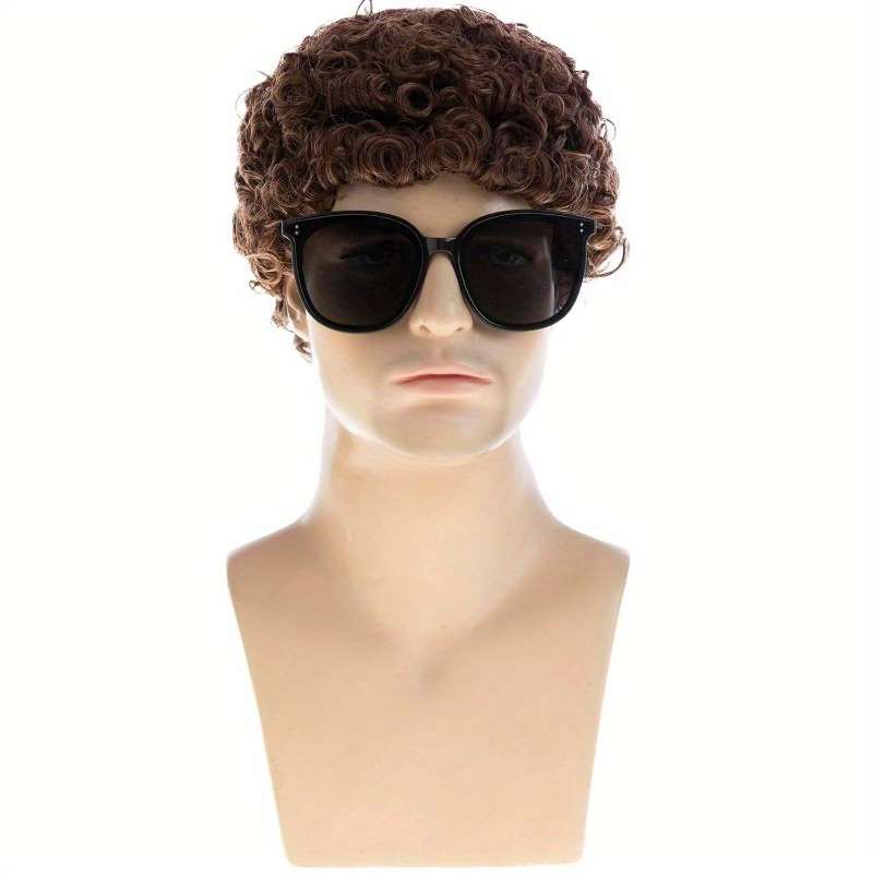 Dark Brown Mens Wigs Hair Length 10.16Cm