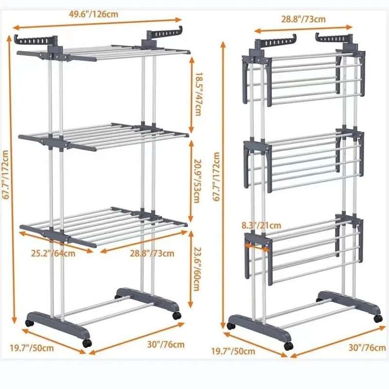 Clothes Rack GrayFour Layers1 Cleaning Cloth