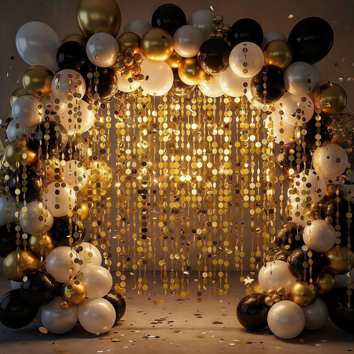 4Pcs Glossy Sturdy Handcrafted Extra Long Meter Golden For Birthday Backdrop