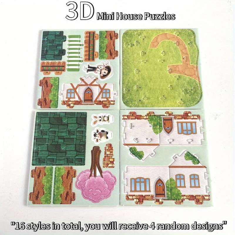 Building Toy Architectural Model Toy Set Model Random Quantity 4 Pcs