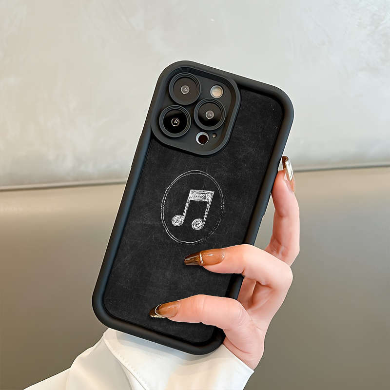 1Pc Mixed Color For iPhone 14 Pro Graffiti Musical Note Phone Case