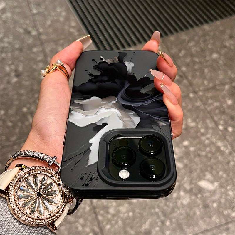 1Pc Transparent Black For iPhone 16 Pro Phone Case Phone Cover