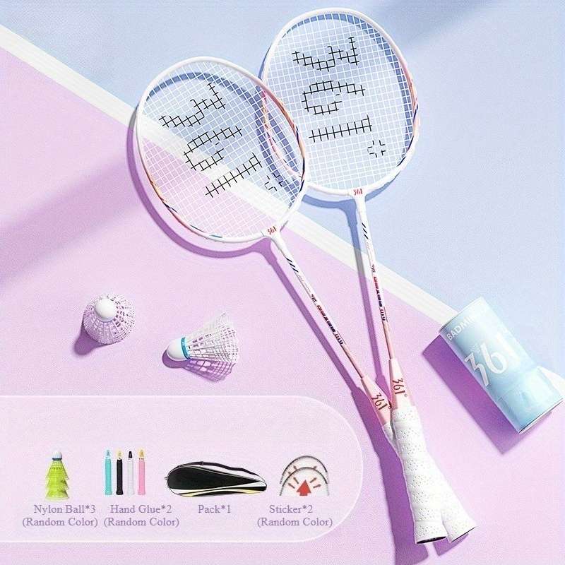 Badminton Racket Color 775 Blue Purple  Pink Green  Free 6Piece Set