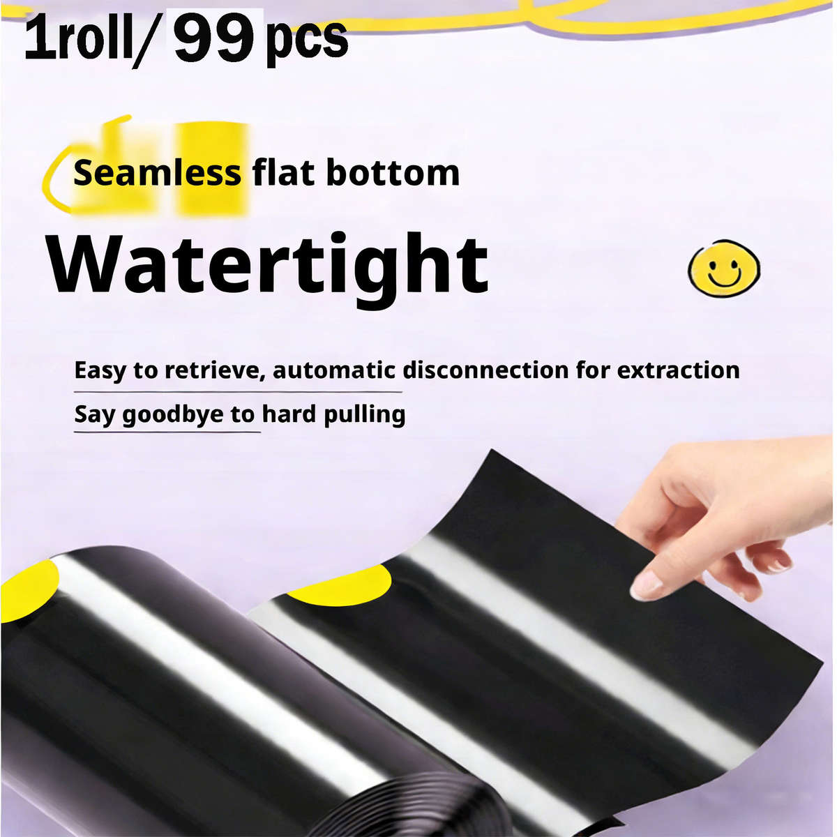 Trash Bagblack And Yellow Drawstringquantity1Roll99Pcs