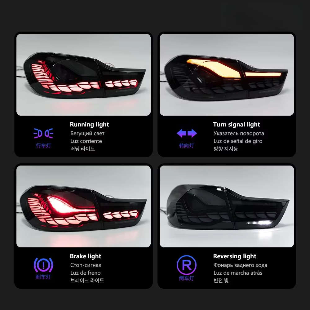 Car Lights Color Red Lens 1Pair