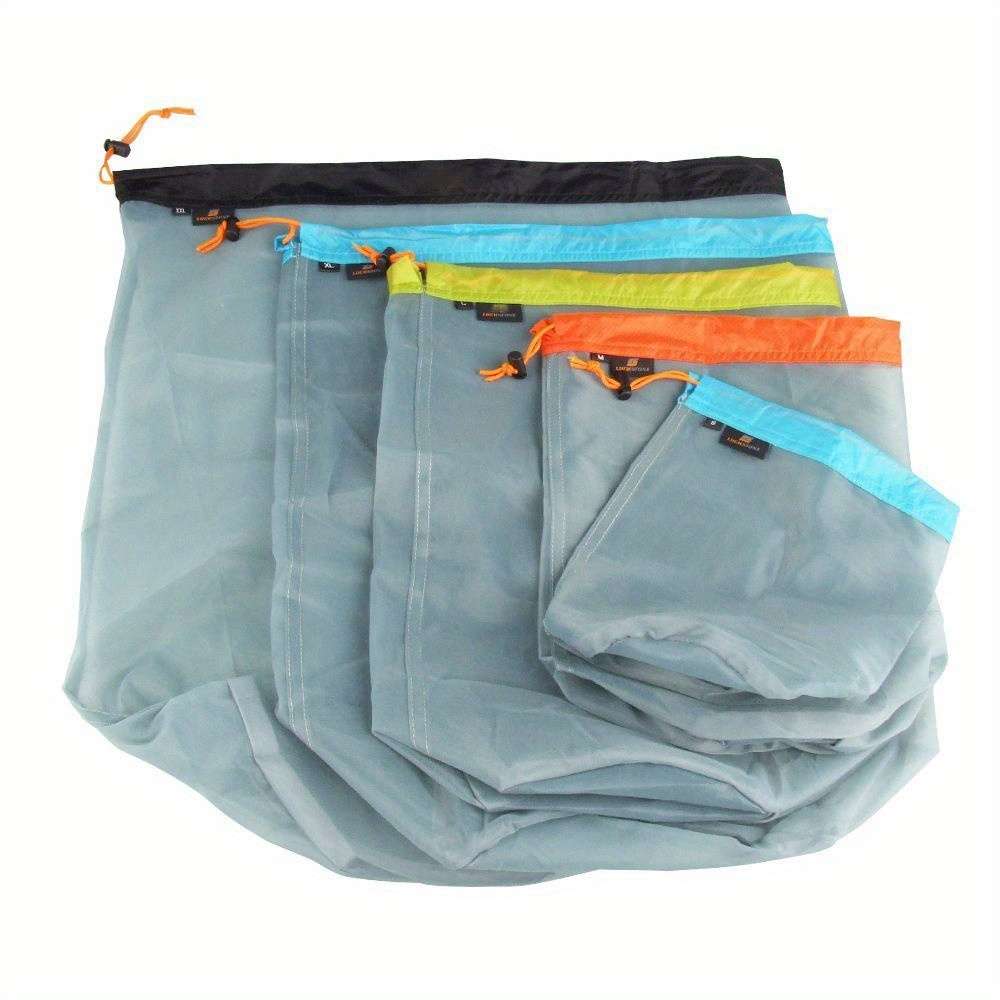 Laundry Outdoor Bag Ultralight Mesh Stuff Sack Camping Sports Drawstring
