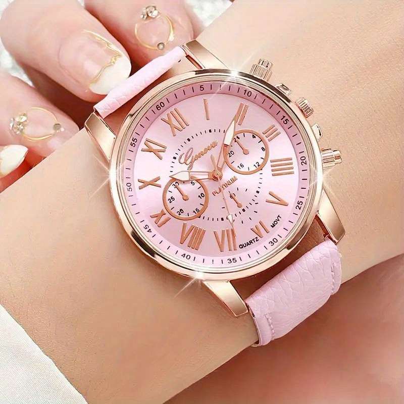 10Pcs Quartz Wrist Watch Set Round Case Fashionable For Men And