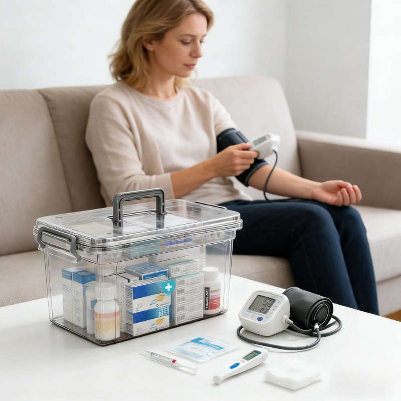 Antibacterial Box L Household Medical Transparent Storage Medicine Box Jfabf100Pc0996