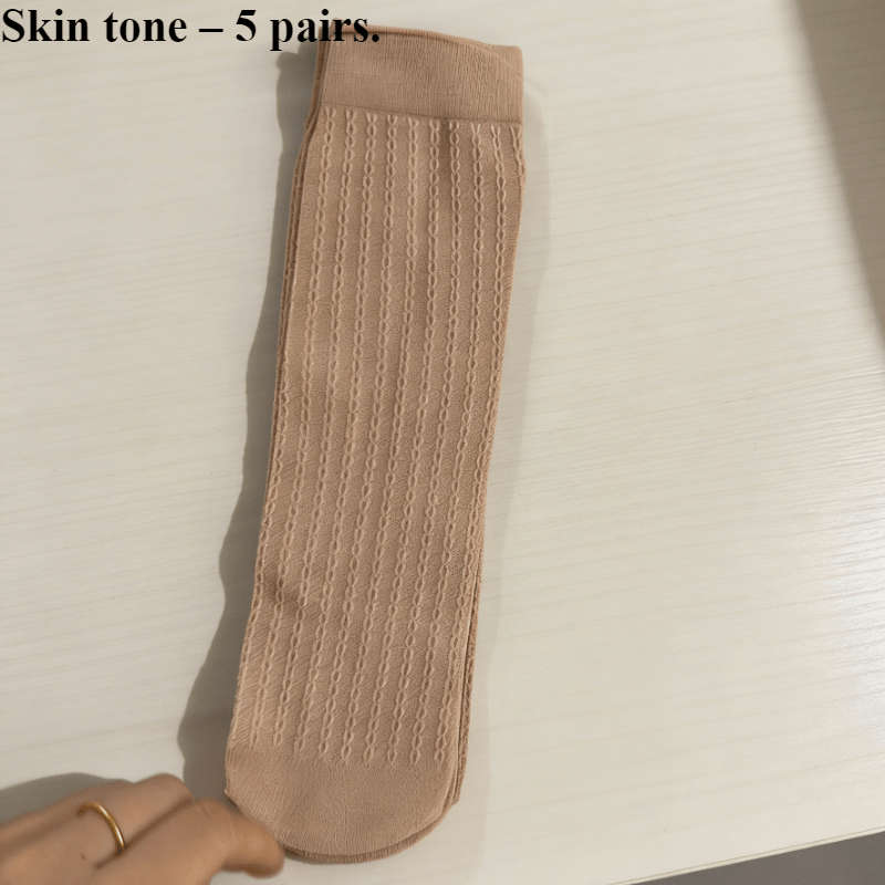 Women S Socks Color Black 5 Pairslight Beige 5 Pairs Size Onesize
