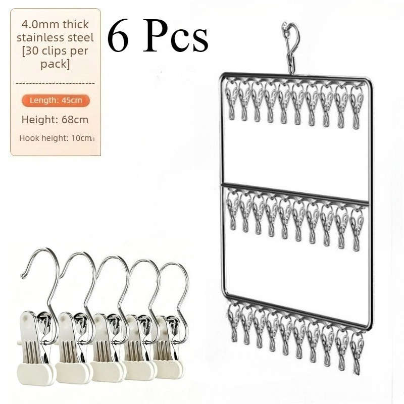 Clothes Rack Double Layer 20 Clips Quantity 6Pcs