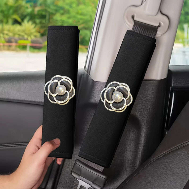 Car Seat Belt Covers Black Bow Quantity 2Pcs