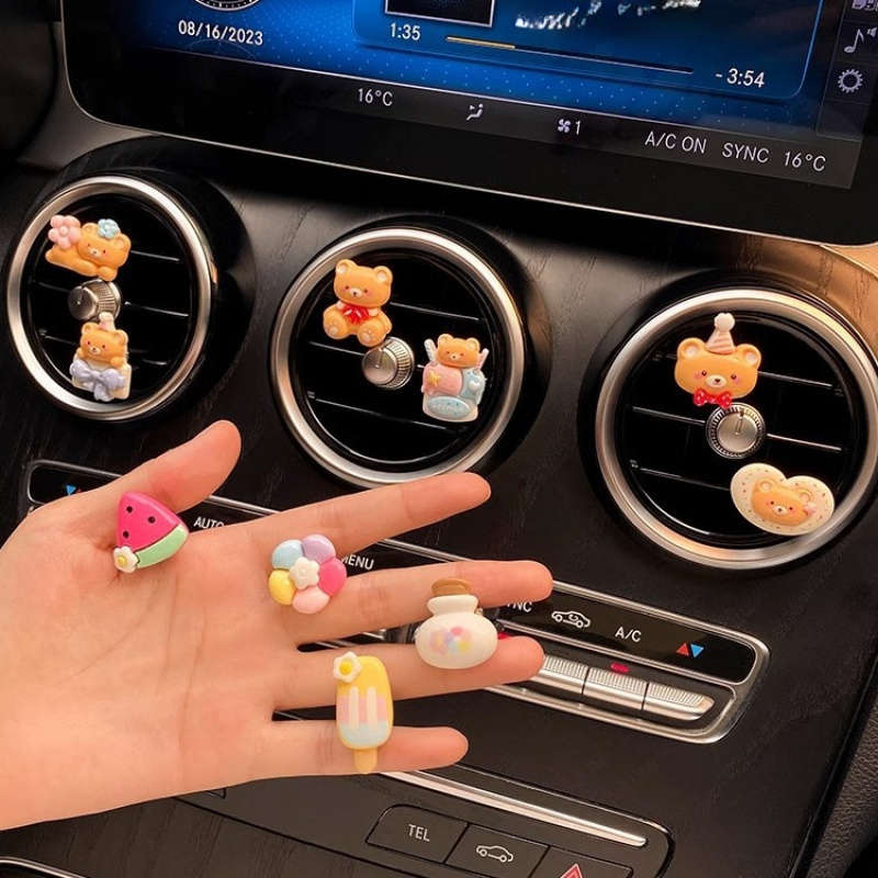 Car Interior Decor Style Cute Potted Animals 6 Pack