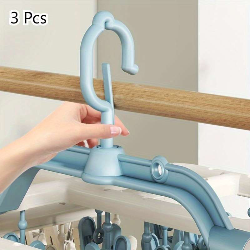 Clothes Rack 3Pack Light Blue 40 Clips