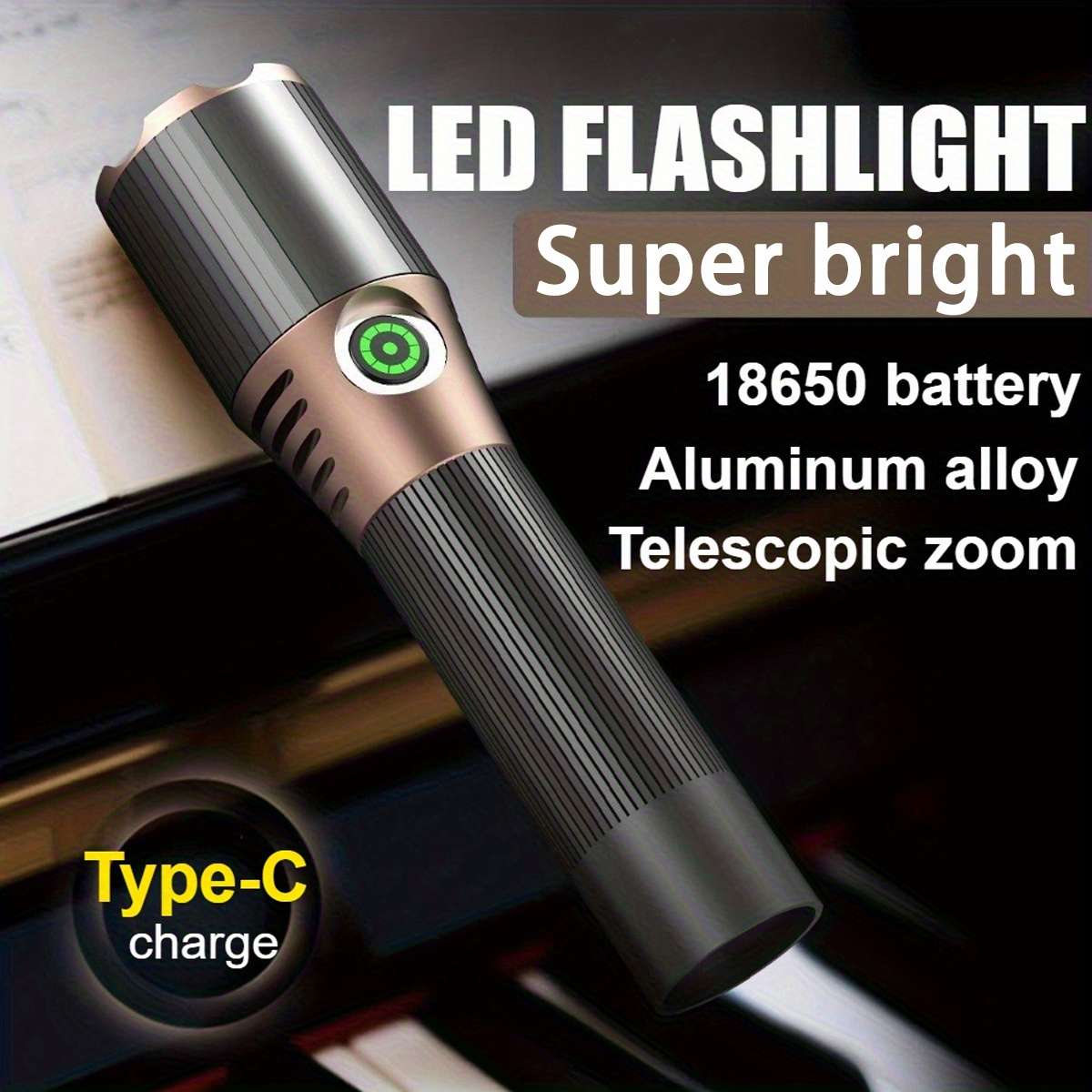Premium Ultra Bright Aluminum Alloy Flashlight With 18650 Daily Reliable