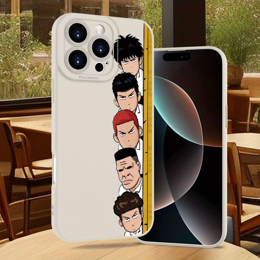 1Pc Beige For iPhone 13 Anime Cartoon Character Phone Case