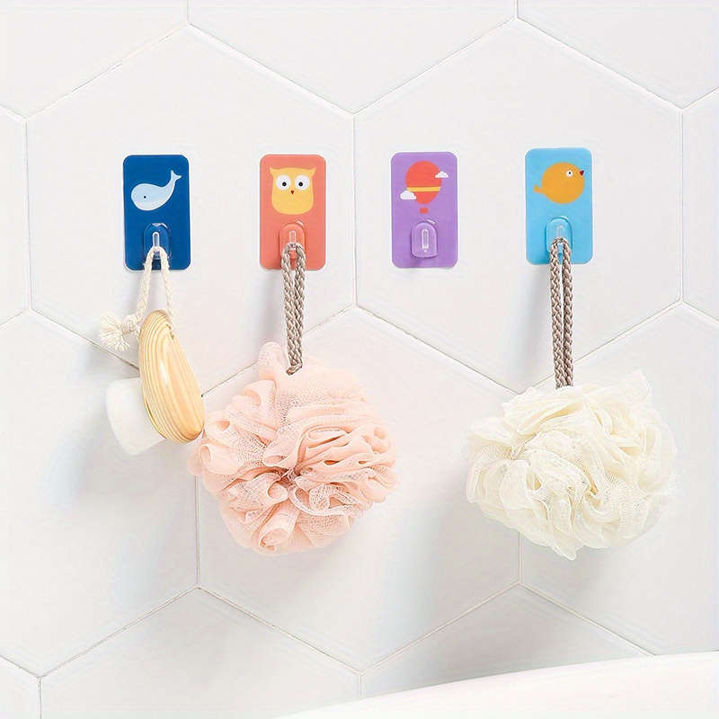 Set Of 5 Adorable Cartoon Wall Hooks That Are Adhesive And Items Random