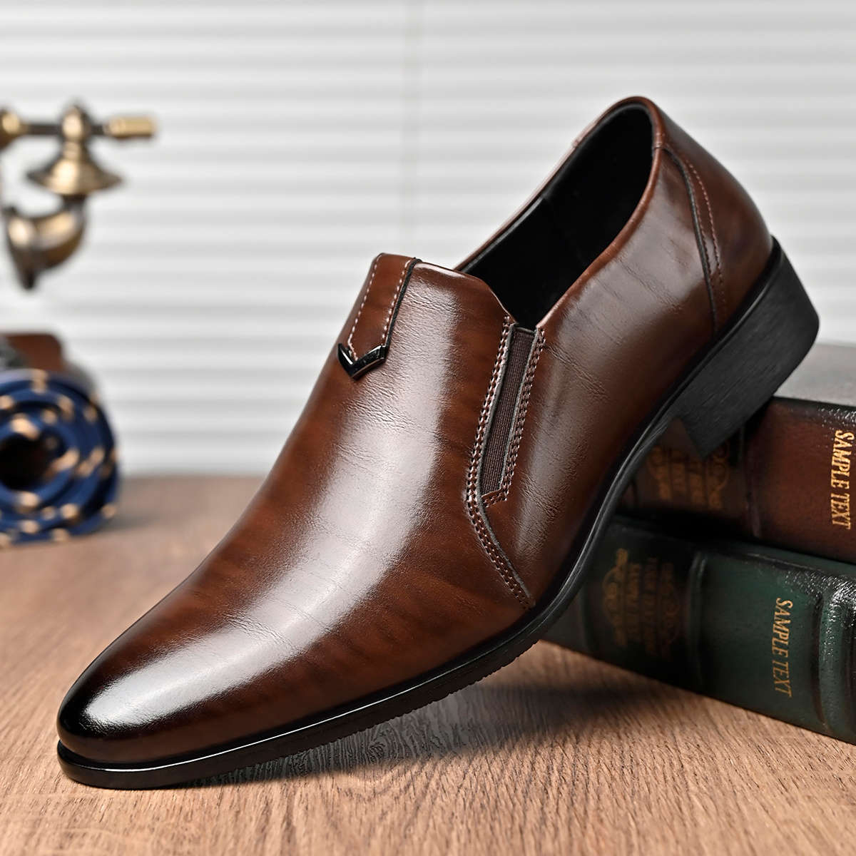 Mens Leather Shoes Color Black Sizeuk 7