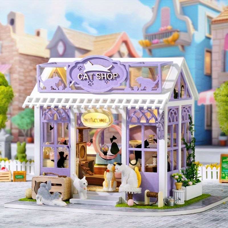 3D Building Model Puzzle Set Style Kitten Paradise