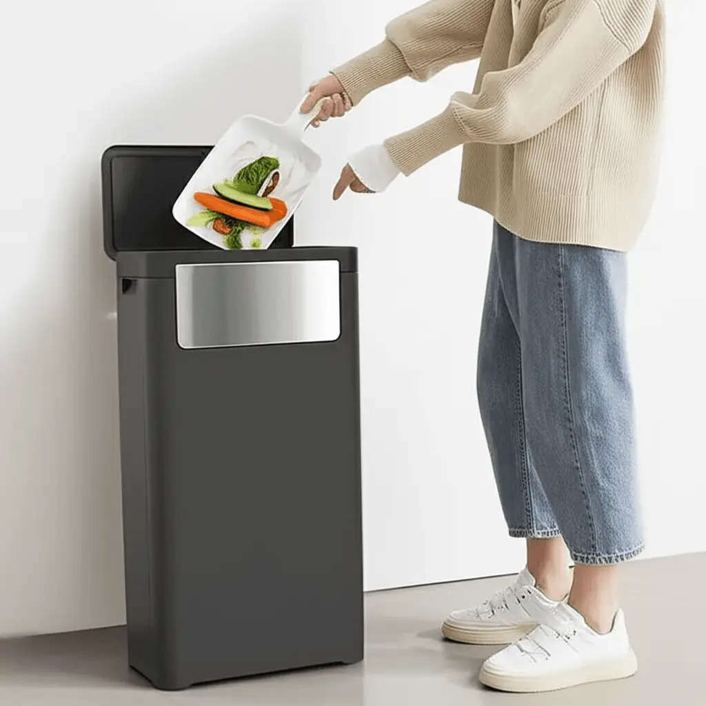 Garbage Can Color Black 25L Double Opening