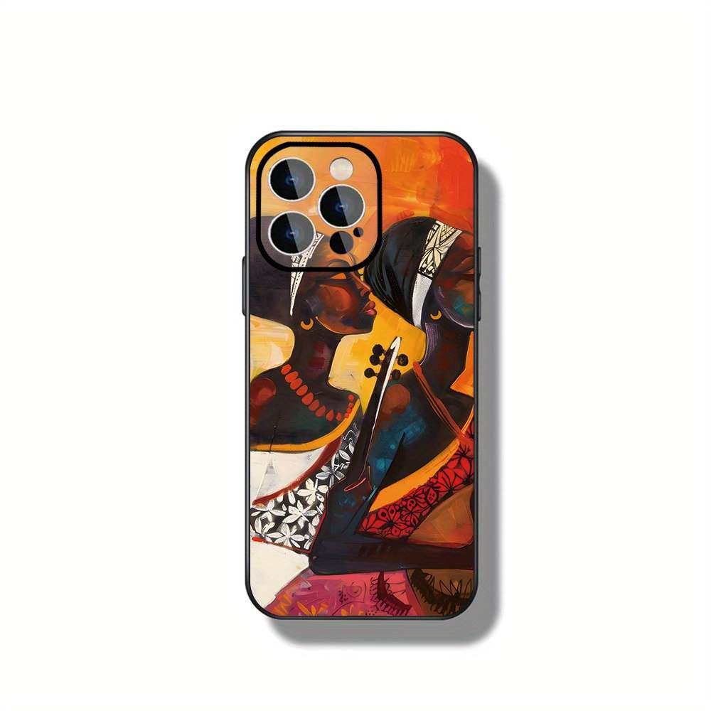 1Pc Black For iPhone 11 Pro Max African Women Instruments Phone Case