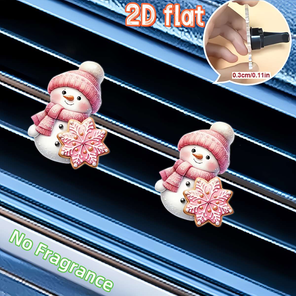 Car Interior Decor  2 Pink Snowman Car Fragrances