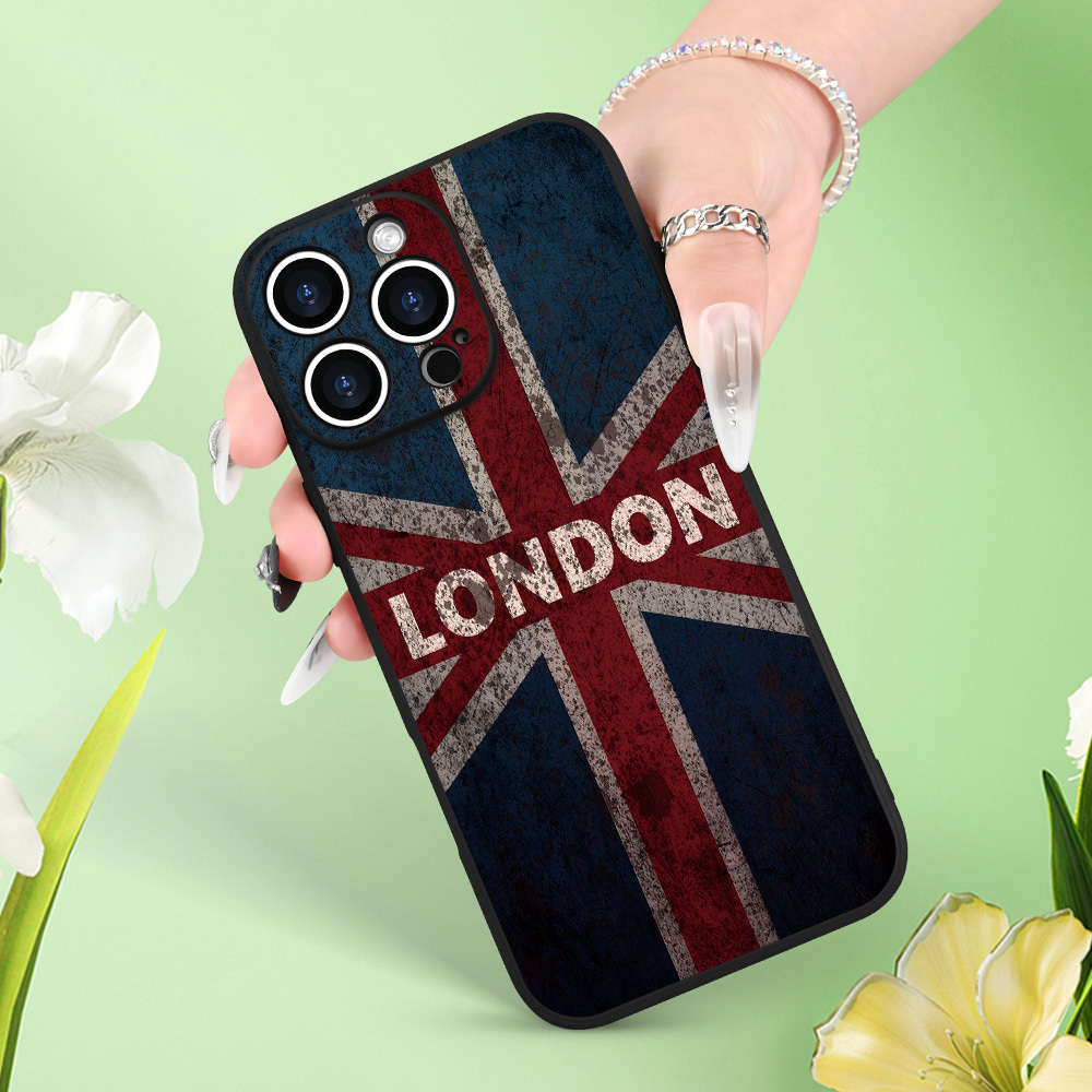 1Pc Black For iPhone 12 Mini UK Flag Phone Case
