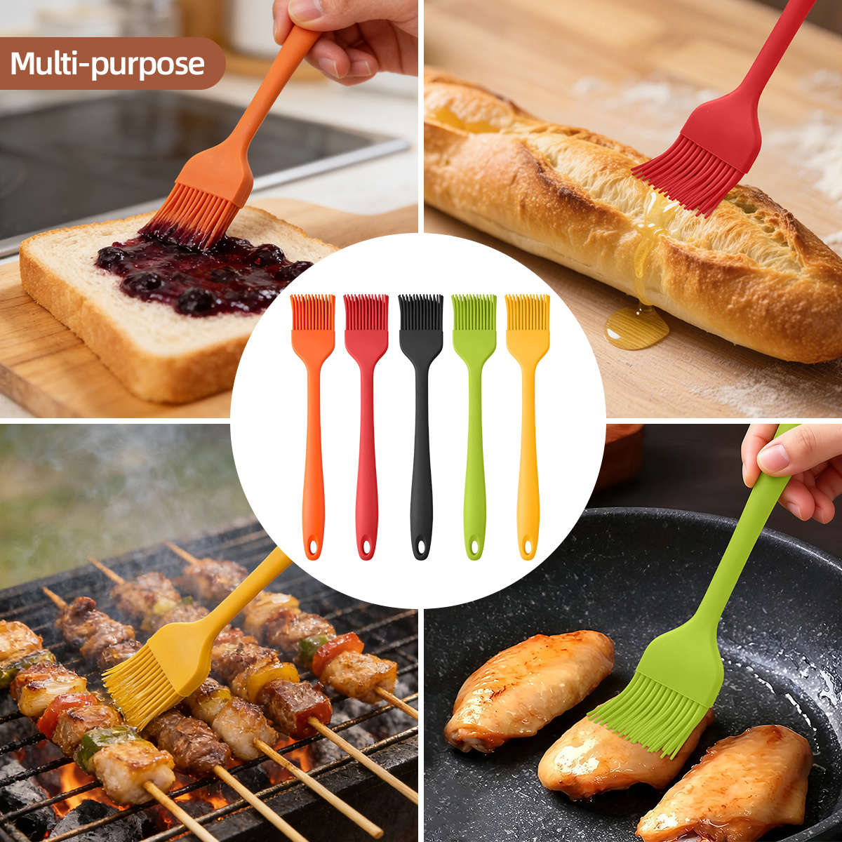 Baking Brush Items 3Pcs Random Colors
