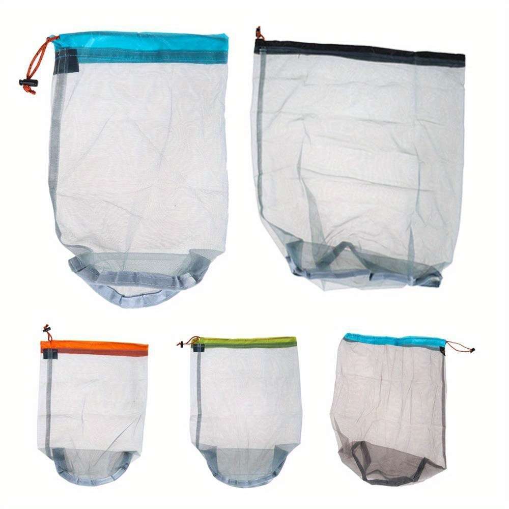 Laundry Outdoor Bag Ultralight Mesh Stuff Sack Camping Sports Drawstring