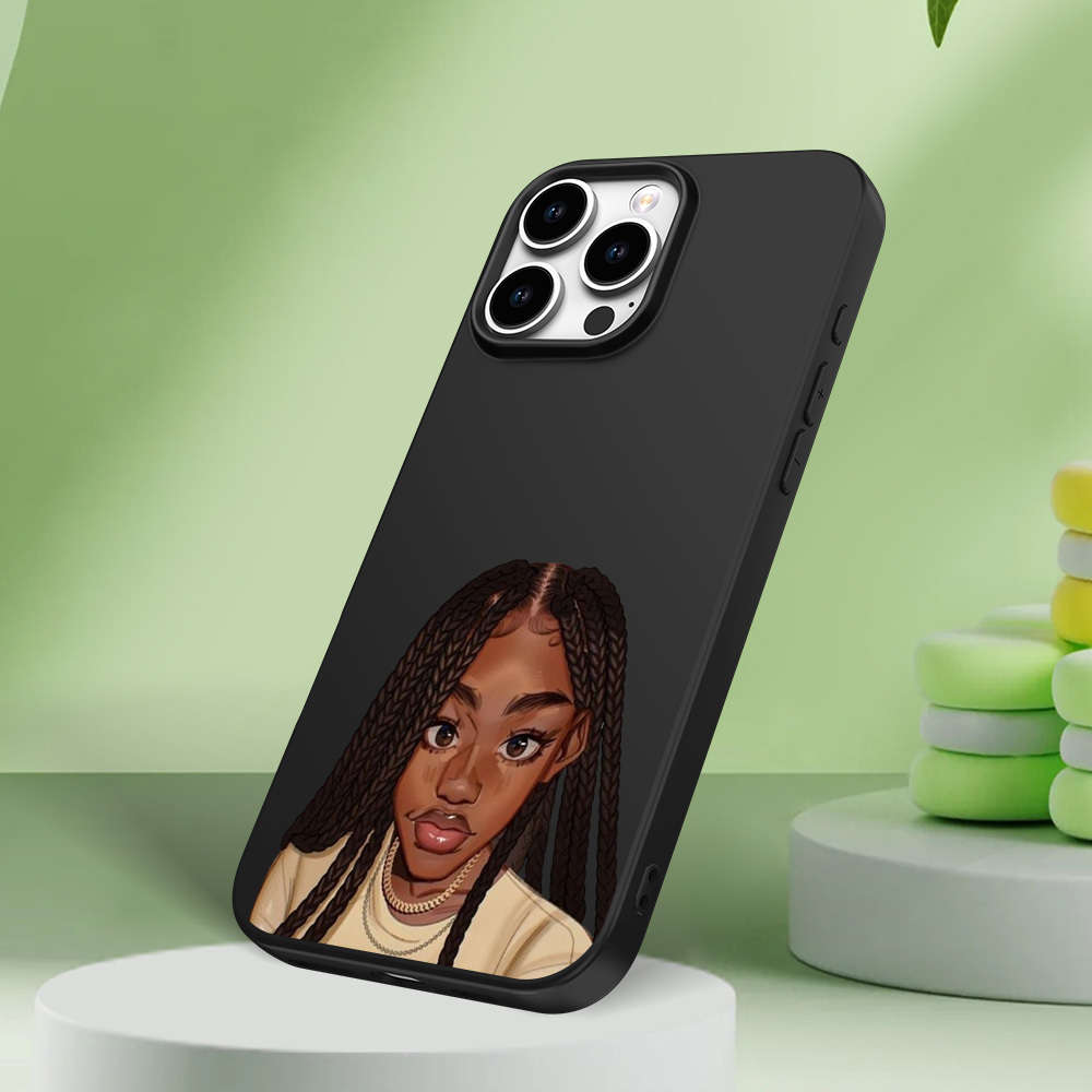 1Pc Black For iPhone 7 African Girl Pattern Phone Case