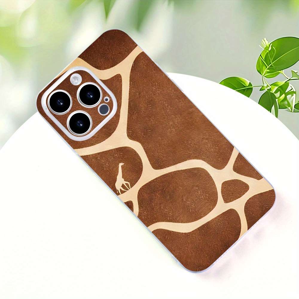 1Pc Transparent For iPhone 16 Plus Giraffe African Pattern Phone Case