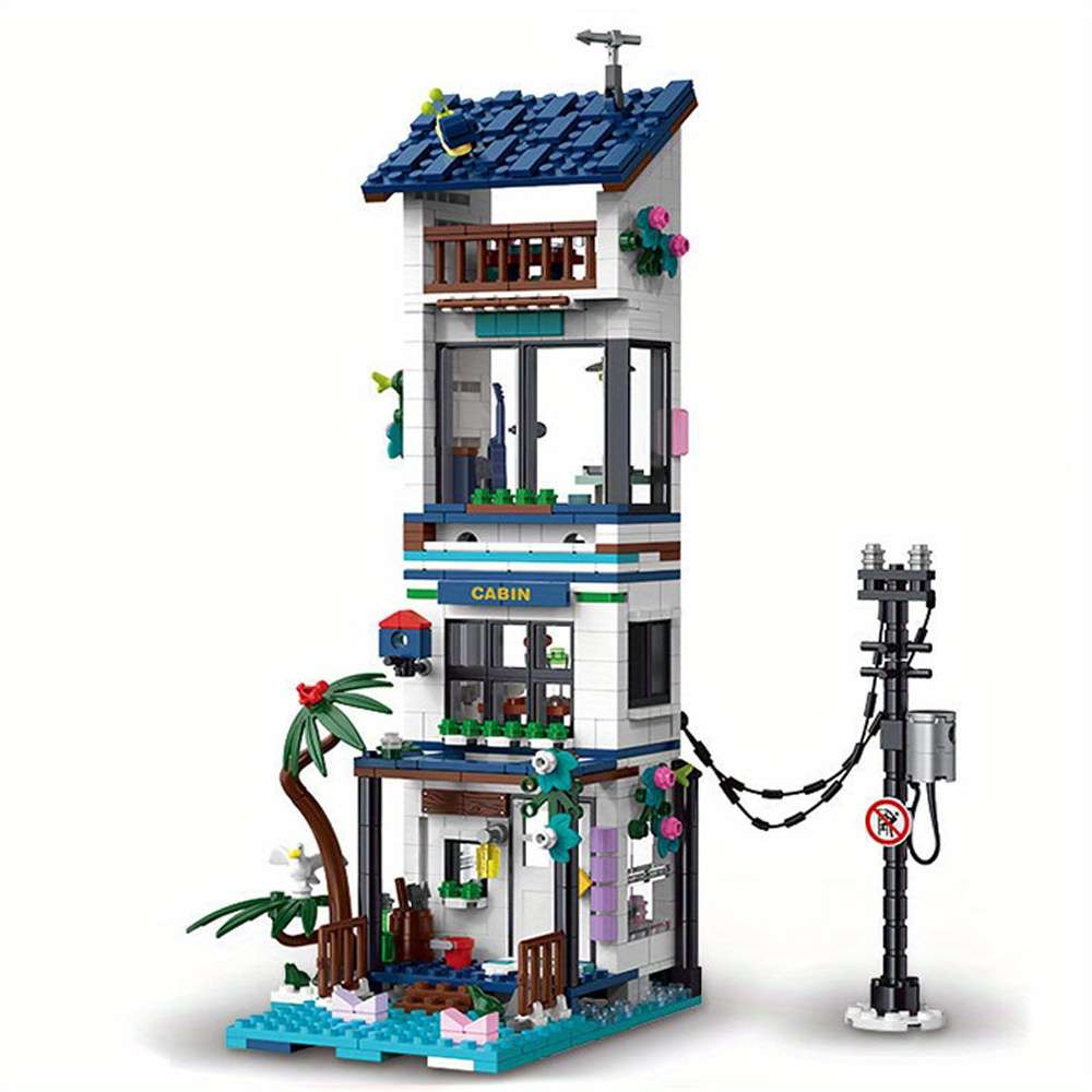 3D Building Model Puzzle Set Color Multicolored