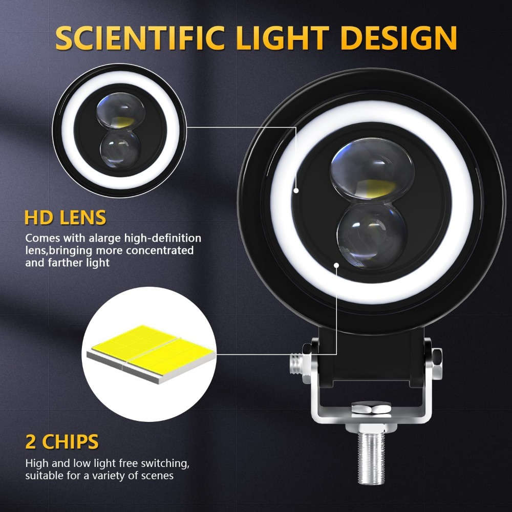 Car Lights Color 2Pcs White Ring