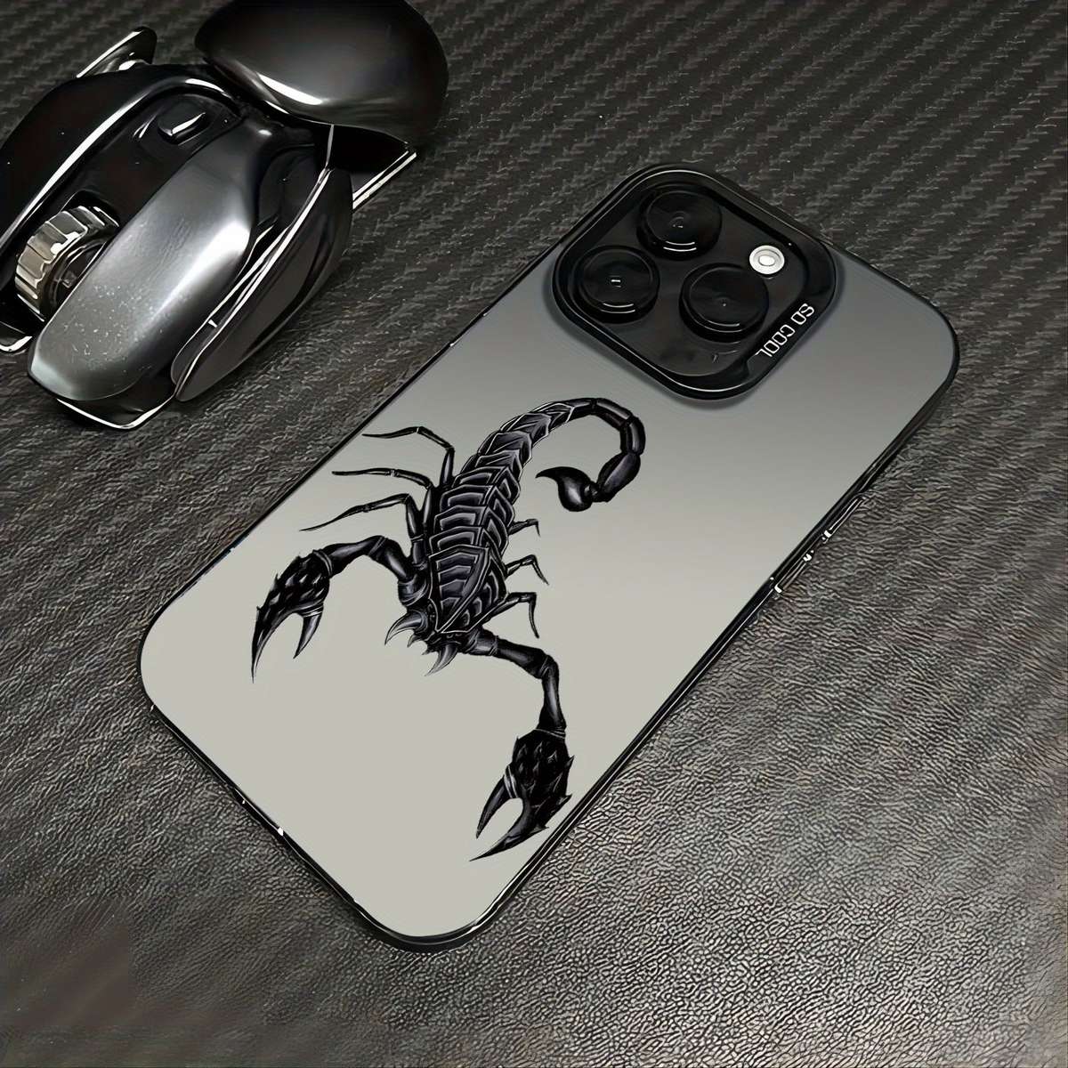 1Pc Black For iPhone 16 Plus Toxic Tail Scorpion Phone Case