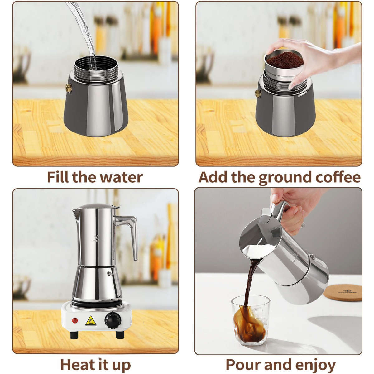 Coffee Machine Color Silvery Capacity6 Cups300Ml10Oz