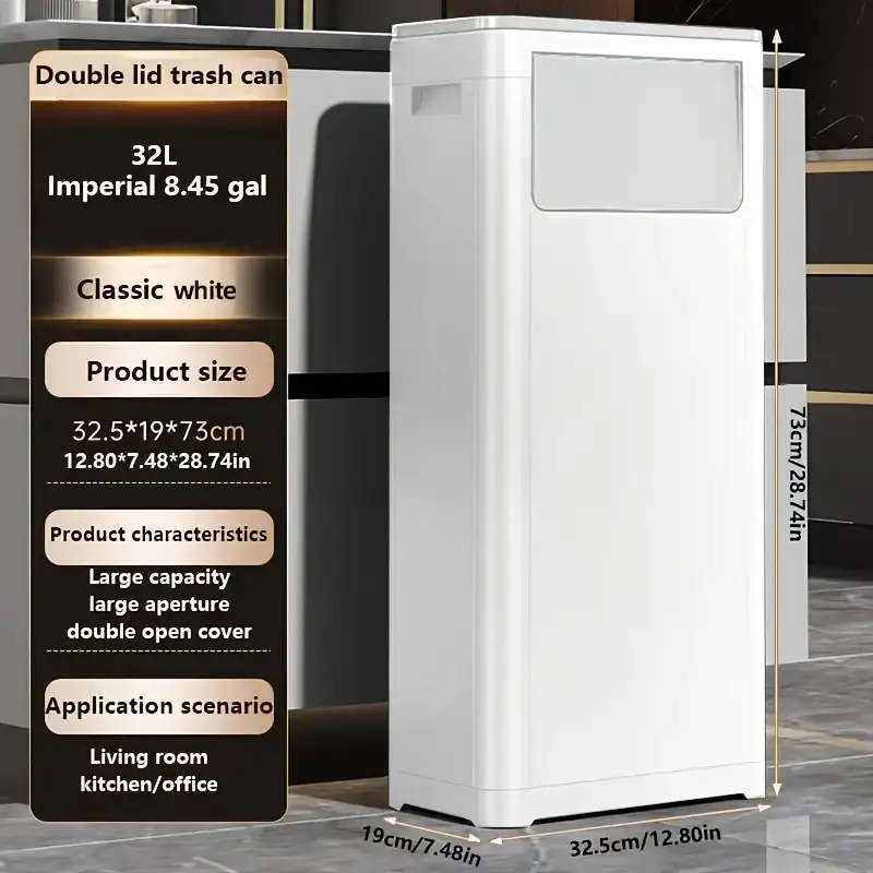 Garbage Can Color Black 25L Double Opening
