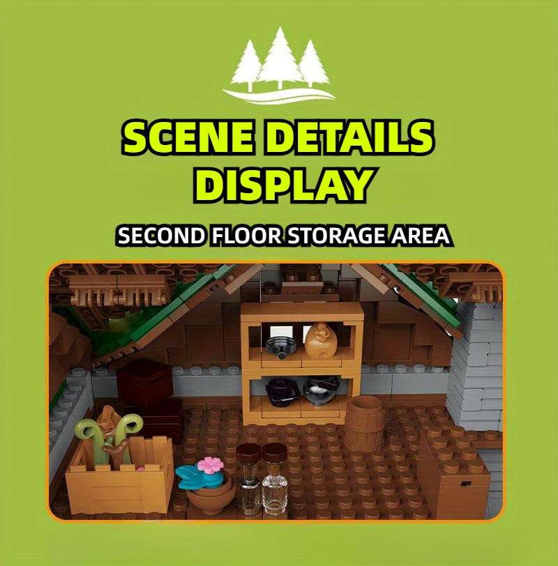 3D Building Model Puzzle Set Style Forest Cabin