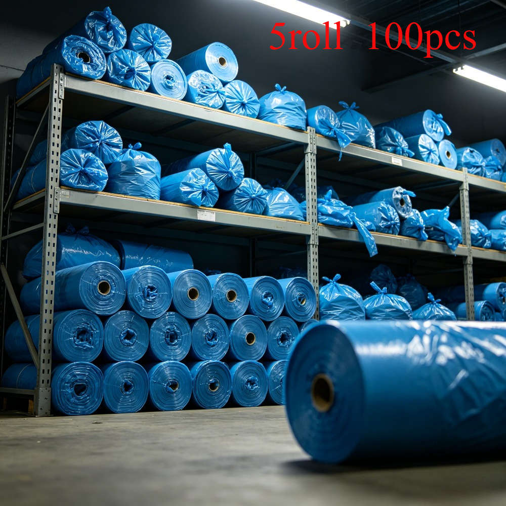 Trash Bagblue 5 Rolls100 Sheets