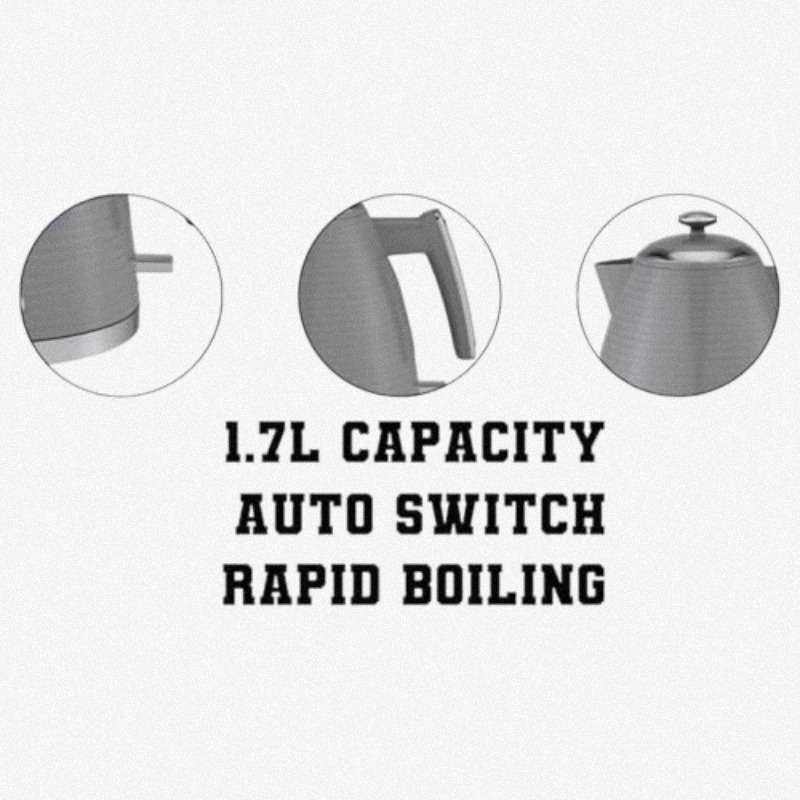 7Lt Valencia Collection Electric Grey Kettle Silicone