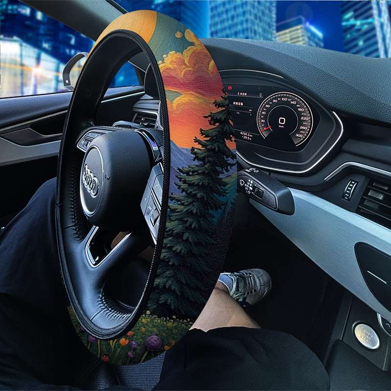 Car Steering Wheel Cover 38X38 Style Digital Printing