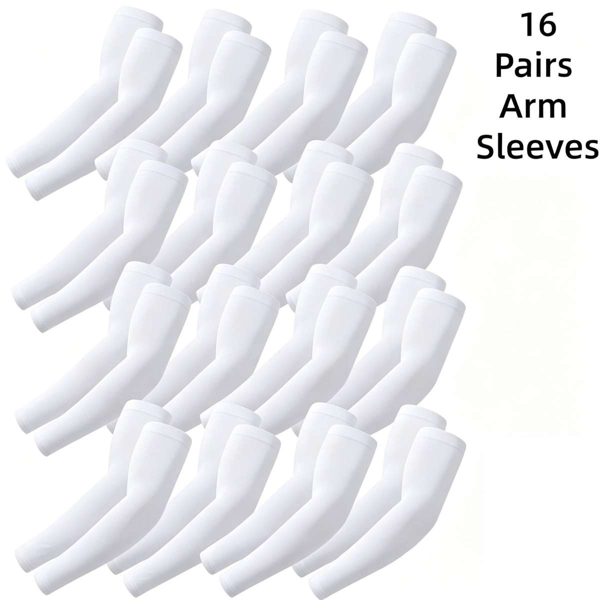 Sunscreen Sleeves Color 16 Pairs White Quantity 16 Pairs