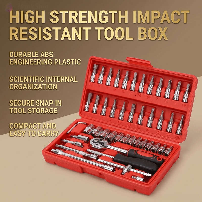 Repair Tools Color 46Pcs Socket Set Deep  Spark