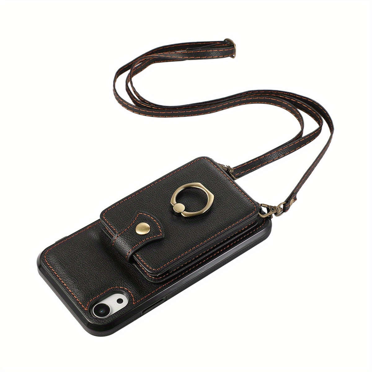 1Pc Black For iPhone XR Protective Case Wallet Phone Case