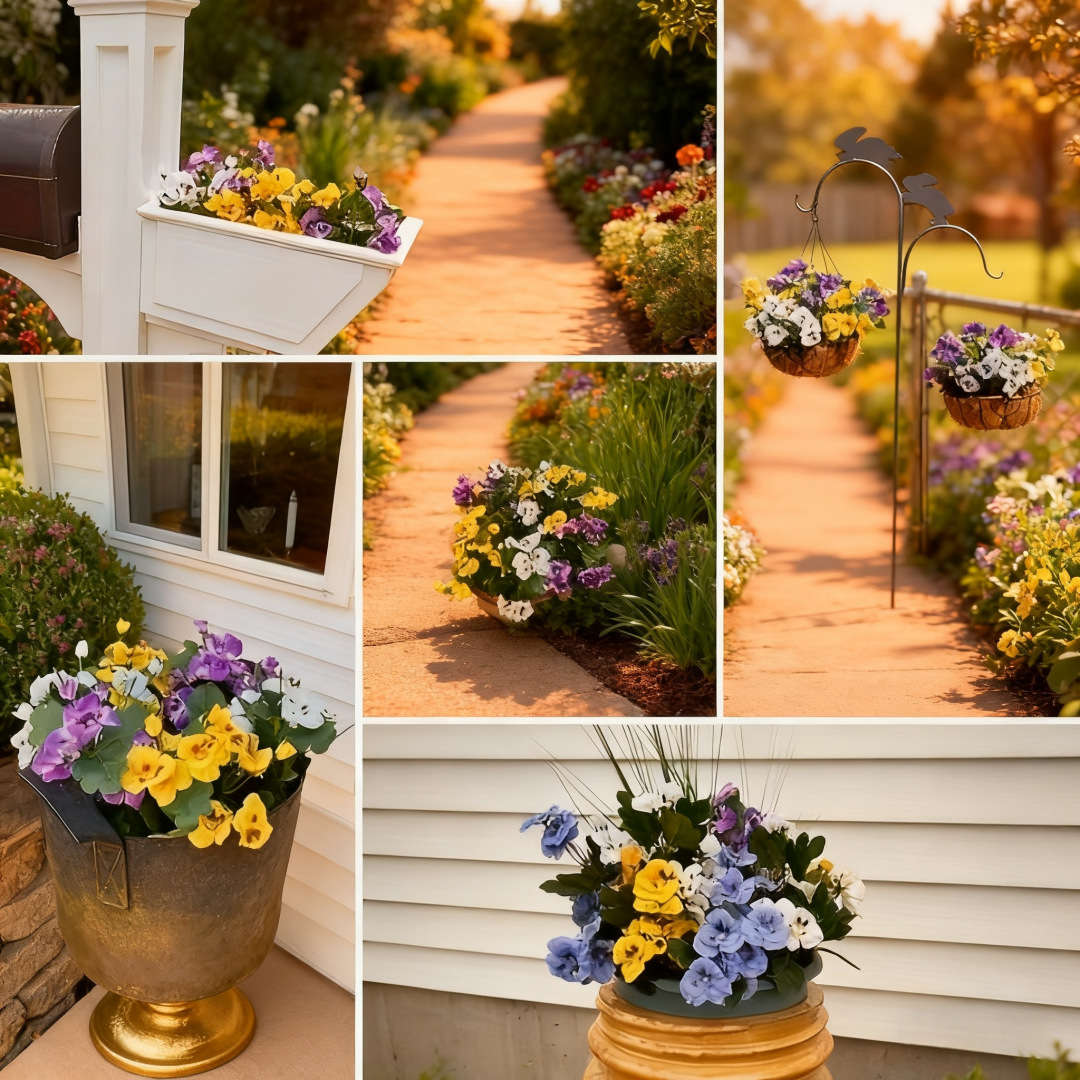 Simulated Flower Quantity Yellow  Purple  White 3 Pieces